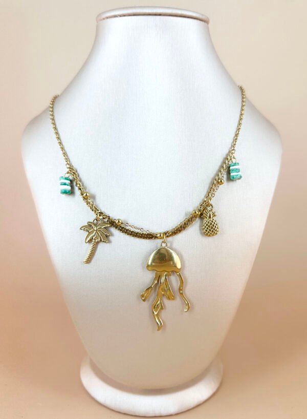 Collier charm breloque méduse en acier inoxydable – Image 3