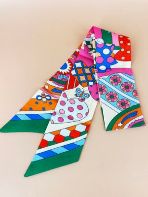 Petit foulard bandeau multi-usage, cheveux, sac, porte clée