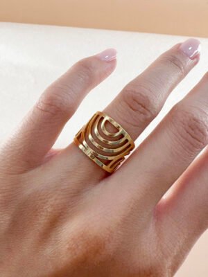 Bague motif en acier inoxydable