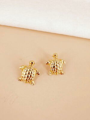 Boucles d’oreilles tortue en acier inoxydable
