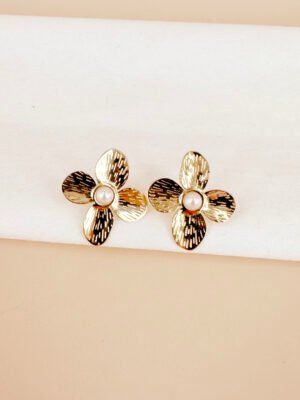 Boucles d’oreilles fleur en acier inoxydable