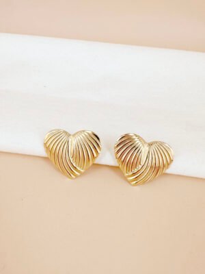 Boucles d’oreilles cœur en acier inoxydable
