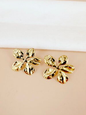 Boucles d’oreilles fleur en acier inoxydable