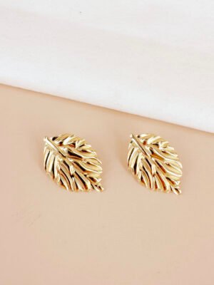 Boucles d’oreilles feuilles en acier inoxydable
