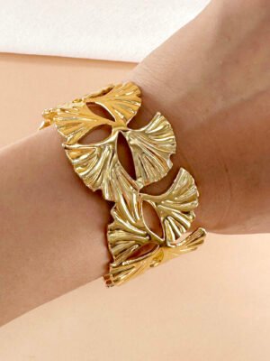 Bracelet manchette feuille de gingko