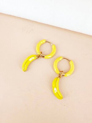 Créoles et bananes jaunes en acier inoxydable