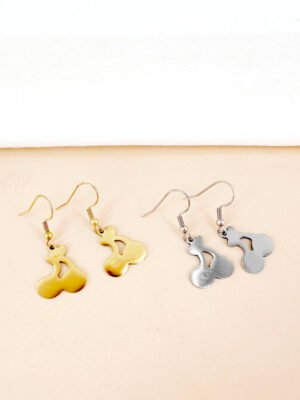 Boucles d’oreilles pendantes cerises en acier inoxydable