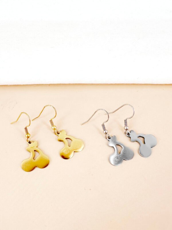 Boucles d'oreilles pendantes cerises en acier inoxydable
