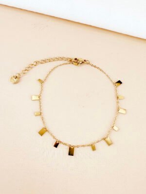Bracelet pampilles rectangles en acier inoxydable