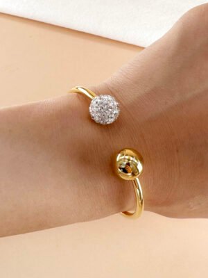 Bracelet avec boule strass et dorée