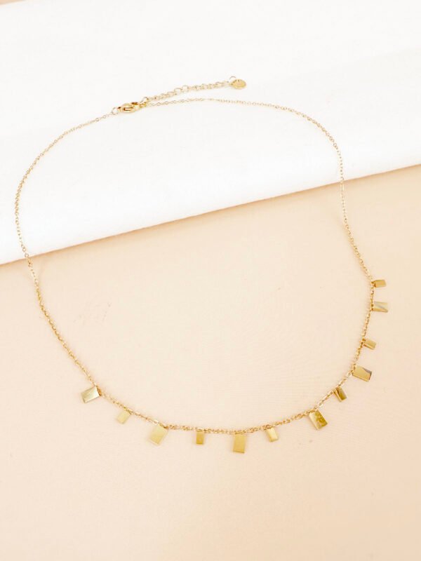 Collier pampilles rectangles en acier inoxydable