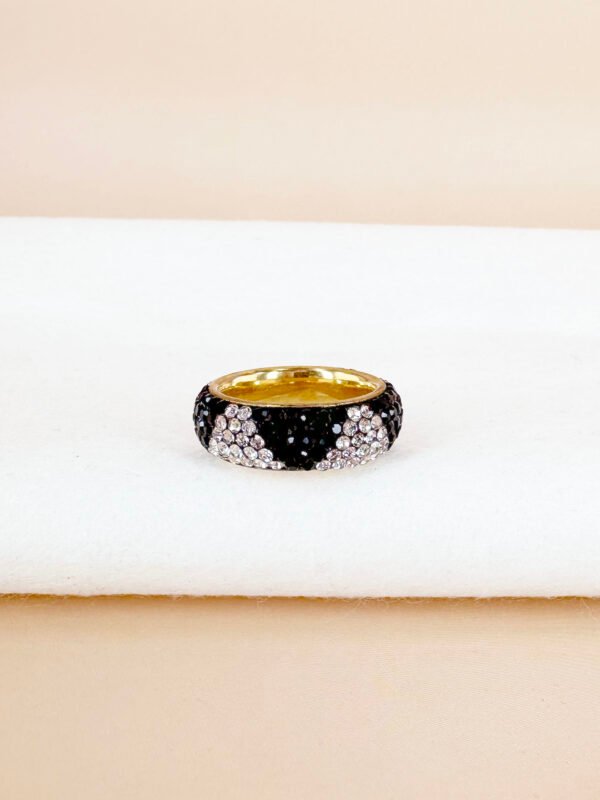 Bague strass bicolore en acier inoxydable – Image 2