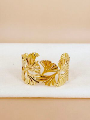 Bracelet manchette feuille de gingko
