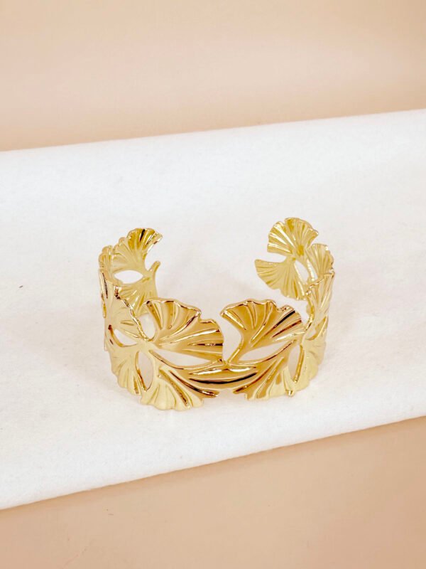 Bracelet manchette feuille de gingko – Image 3
