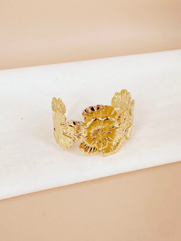 Bracelet manchette motif fleurs – Image 3
