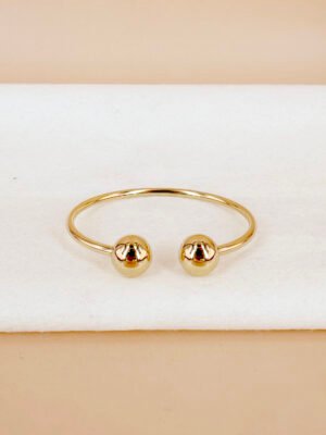 Bracelet double boule dorée