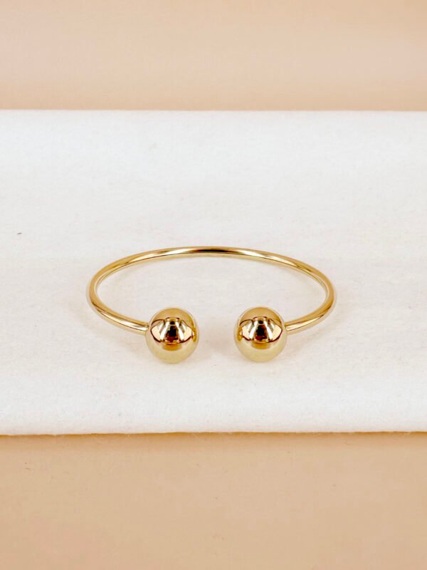 Bracelet double boule dorée – Image 2