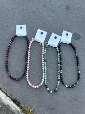 Collier pierre et acier