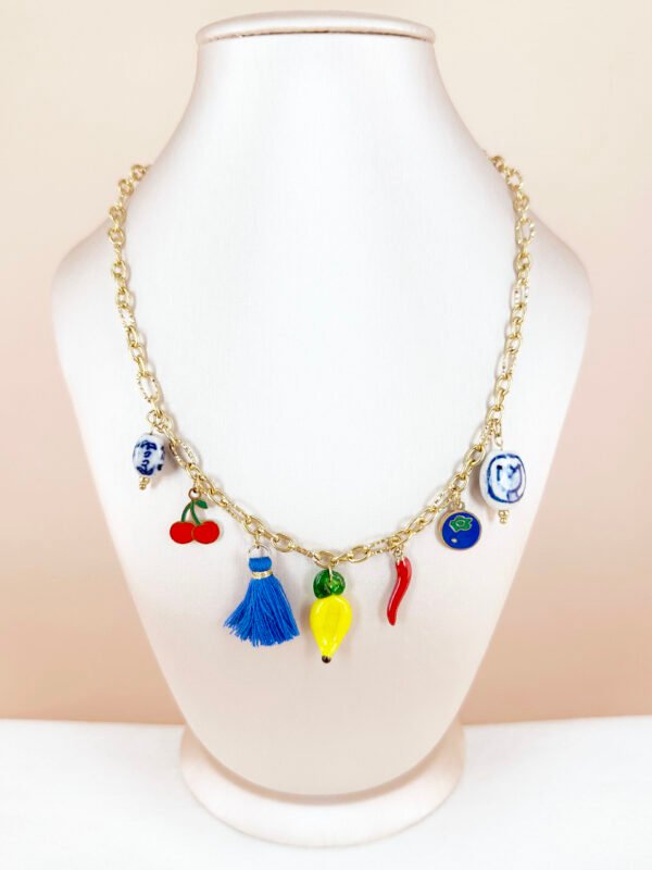 Collier breloques charms citron émail dolce vita en acier inoxydable – Image 3