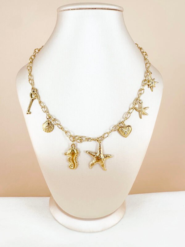 Collier breloques charms mer océan en acier inoxydable – Image 3