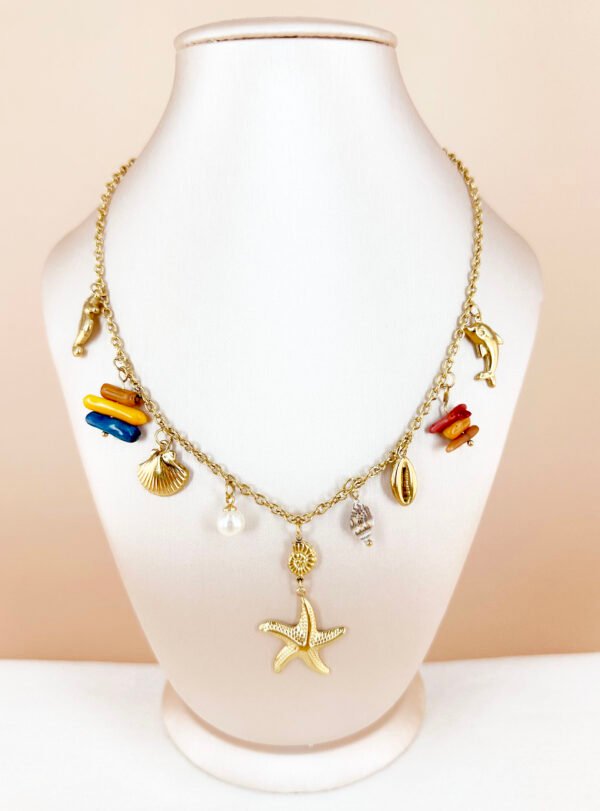 Collier breloques charms mer océan en acier inoxydable – Image 3