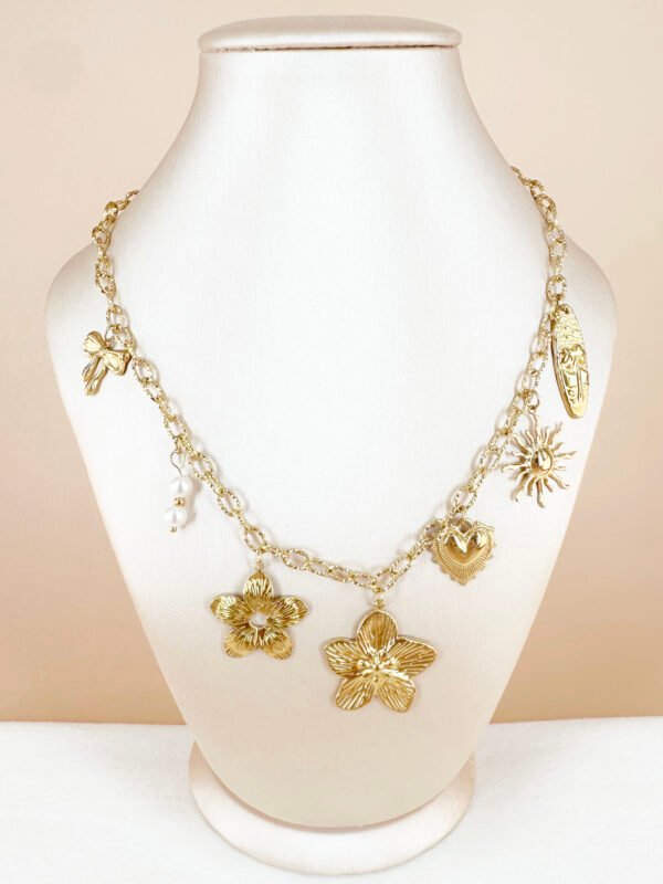Collier breloques charms doré en acier inoxydable – Image 3