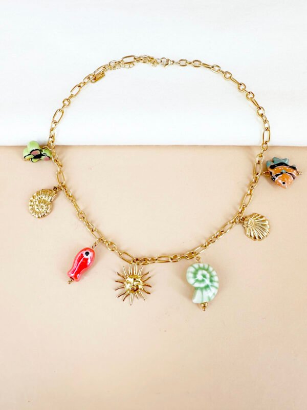 Collier breloques charms mer émail en acier inoxydable – Image 3
