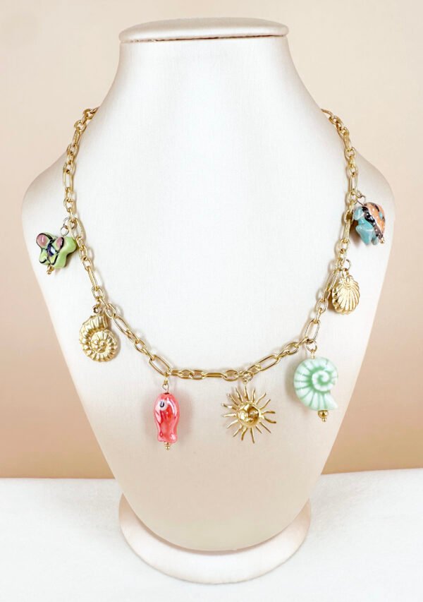Collier breloques charms mer émail en acier inoxydable – Image 2