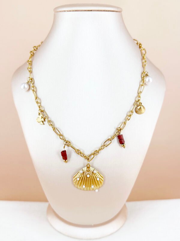 Collier coquillage et breloques en acier inoxydable – Image 2