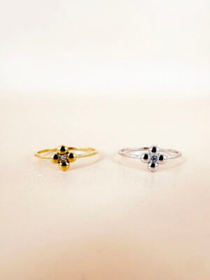 Bague fleur en acier inoxydable 316L