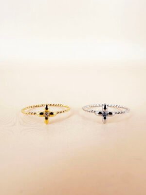 Bague fleur en acier inoxydable 316L