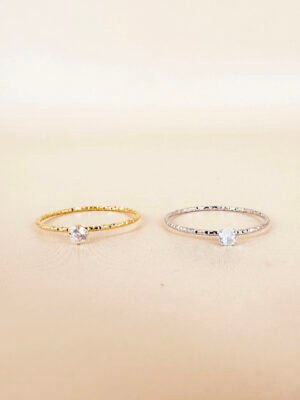 Bague avec strass en acier inoxydable 316L