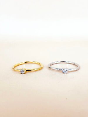 Bague avec strass en acier inoxydable 316L