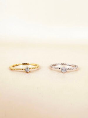 Bague avec strass en acier inoxydable 316L