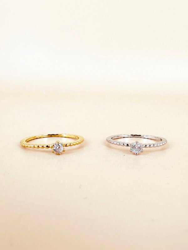 Bague avec strass en acier inoxydable 316L