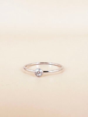 Bague avec strass en acier inoxydable 316L