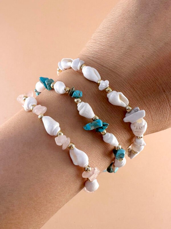 Bracelet coquillage et pierre