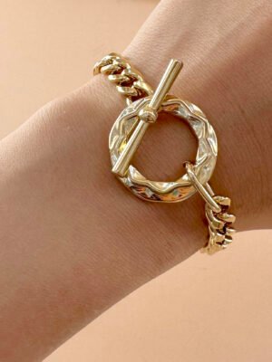 Bracelet union grand maillon cercle en acier inoxydable