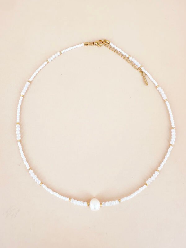 Collier perles fait main en acier inoxydable