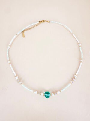 Collier perles fait main en acier inoxydable