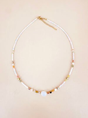 Collier perles fait main en acier inoxydable