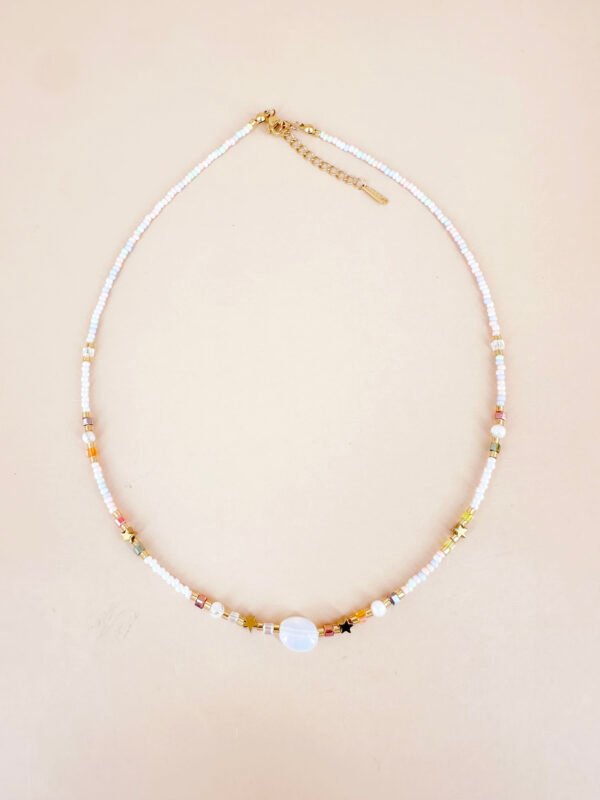 Collier perles fait main en acier inoxydable