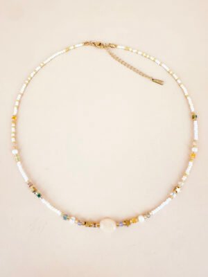 Collier perles fait main en acier inoxydable