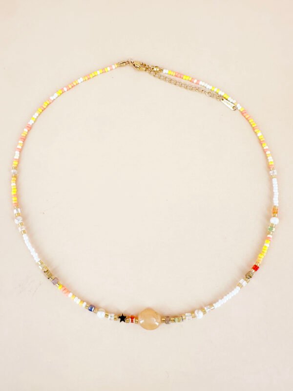 Collier perles fait main en acier inoxydable