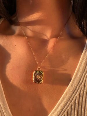 Collier pendentif coeur ouvrant en acier inoxydable 316L
