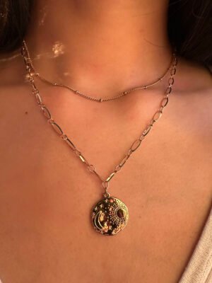 Collier pendentif planète en acier inoxydable