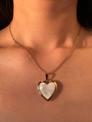 Collier pendentif coeur ouvrant en acier inoxydable 316L