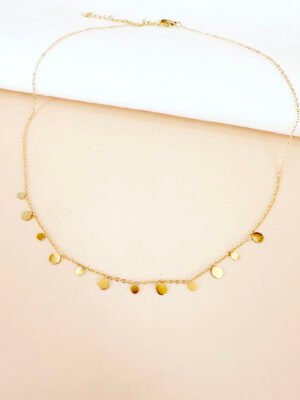 Collier pampilles rond en acier inoxydable
