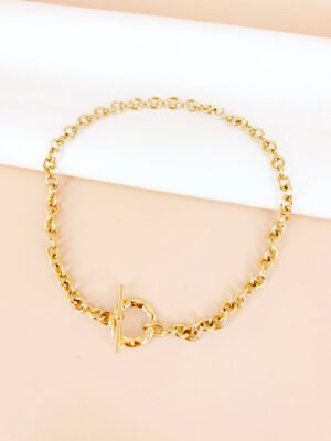 Collier chaîne union fermoir grand maillon en acier inoxydable