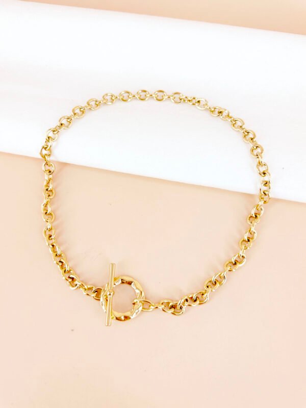 Collier chaîne union fermoir grand maillon en acier inoxydable